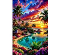 Puzzle 1000 pieces for Adults Tropical Sunset Landscape, Puzzles for Adults, Fun & Challenging 1000 Piece Jigsaw Puzzles Gift for Adults & Families