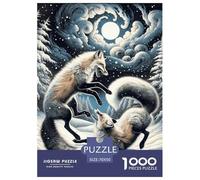 Puzzle 1000 Pieces Fox Brainteasing Arctic White Fox 100% Recycled Cardboard Home Decoration Adults And Kids 70x50cm/1000pcs