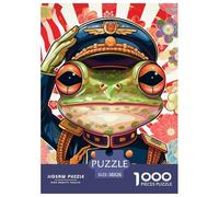 Puzzle 1000 Pieces Frog Salute Challenge Games Strange Animals 100% Recycled Cardboard Home Decoration Puzzles for Adults 38x26cm/1000pcs