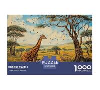 Puzzle 1000 Pieces Giraffe Brainteasing Animal Migration 100% Recycled Cardboard Home Decoration Puzzles for Adults 38x26cm/1000pcs