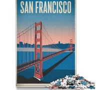 Puzzle 1000 Pieces Golden Gate Bridge Poster Jigsaw Boys And Girls Puzzle Jigsaw Puzzle Education Game Toys Family Decoration 1000pcs (75x50cm)
