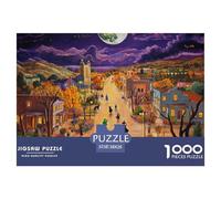 Puzzle 1000 Pieces Halloween Village Challenge Games Ghost 100% Recycled Cardboard Educational Games Adults And Kids 38x26cm/1000pcs