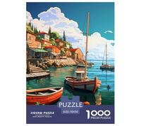 Puzzle 1000 Pieces Holiday Bay Brainteasing Sailboat 100% Recycled Cardboard Home Decoration Puzzles for Adults 70x50cm/1000pcs