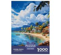 Puzzle 1000 Pieces Holiday Bay Brainteasing Seaside Vacation Home 100% Recycled Cardboard for Impossible Puzzles for Adults Jigsaw 70x50cm/1000pcs