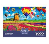 Puzzle 1000 Pieces Hot Air Balloon Brainteasing Colorful Patterns Fully Interlocking Home Decoration Puzzles for Adults 70x50cm/1000pcs