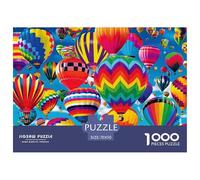 Puzzle 1000 Pieces Hot Air Balloon Brainteasing Colorful Patterns Fully Interlocking Home Decoration Puzzles for Adults 70x50cm/1000pcs