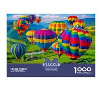 Puzzle 1000 Pieces Hot Air Balloon Brainteasing Colorful Patterns Fully Interlocking Home Decoration Puzzles for Adults 70x50cm/1000pcs