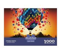Puzzle 1000 Pieces Hot Air Balloon Brainteasing Romantic Sky Randomly Shaped Pieces Home Decoration Adults And Kids 70x50cm/1000pcs