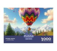 Puzzle 1000 Pieces Hot Air Balloon Brainteasing Snow Mountain Plateau 100% Recycled Cardboard for Impossible Puzzles Puzzles for Adults 70x50cm/1000pcs