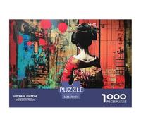 Puzzle 1000 Pieces Japanese Graffiti Brainteasing Female in Painting Randomly Shaped Pieces Home Decoration Adults And Kids Age 12 Years Up 70x50cm/1000pcs