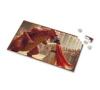 Puzzle 1000 Pieces Jesus Confronting A Giant Red Dragon In Front Of An Ancient Citys Picture Puzzle Toys & Games Toys For Ages 8-13(300PCS)