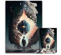 Puzzle 1000 Pieces Jigsaw A Cosmic Brain Black Hole Wooden Jigsaw Puzzles DIY Decoration Brain Challenge for Adult Family 1000 PCS(75x50cm)