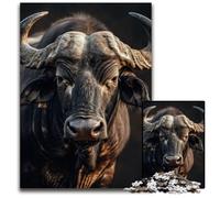 Puzzle 1000 Pieces Jigsaw African Buffalo Wooden Jigsaw Puzzles DIY Decoration Brain Challenge for Adult Family 1000 PCS(75x50cm)
