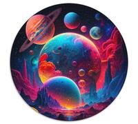 Puzzle 1000 Pieces Jigsaw Alien Landscape Round Puzzles for 1000 Piece Perfect for Christmas, Halloween, Easter, New Year 1000pcs (67.5x67.5cm)