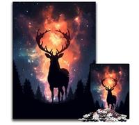 Puzzle 1000 Pieces Jigsaw Animal Nature Deer Cosmic Puzzles for Adults DIY Decoration Brain Challenge for Adult Family 1000 PCS(38x26cm)