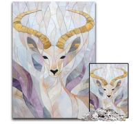 Puzzle 1000 Pieces Jigsaw Antelope Animal Gold Decor Difficult Puzzles for Adults Ideal for Teenagers & Collectors Travel Gift Family Activity 1000 PCS(38x26cm)