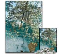 Puzzle 1000 Pieces Jigsaw Aqua Blue Forest Difficult Puzzles for Adults Ideal for Teenagers & Collectors Travel Gift Family Activity 1000 PCS(75x50cm)