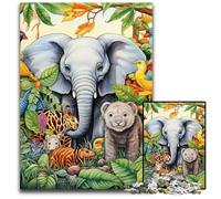 Puzzle 1000 Pieces Jigsaw Art Elephant Challenging Puzzles Family Fun Activity, Brain Challenge, for Teenager 26X38CM/10.23x14.96inch
