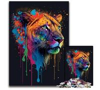 Puzzle 1000 Pieces Jigsaw Art Neon Lion Wooden Jigsaw Puzzles for Adults Ideal And Home Decor 50x75CM/19.68x29.52inch