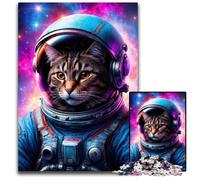 Puzzle 1000 Pieces Jigsaw Astronaut Cat Impossible Jigsaw Puzzles for Adults for Home Decor Ideal ChristmasNew Year Gift for Teenagers 1000 PCS(38x26cm)