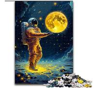 Puzzle 1000 Pieces Jigsaw Astronaut Holding The Moon Jigsaw Puzzles for Adults Ideal for Home & Office Decor, for Birthday (Size 50x75cm)