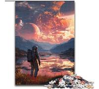 Puzzle 1000 Pieces Jigsaw Astronaut on Alien Planet cardboard Jigsaw Puzzles for Adults Family Interactive Game, Brain Teaser Gift, Educational Toy (Size 26x38cm)