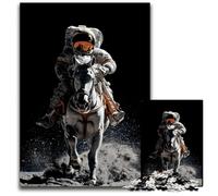 Puzzle 1000 Pieces Jigsaw Astronaut on Horseback Wooden Jigsaw Puzzles for Age 14+ Educational Challenge Fun Activities at Home, Birthday Gifts, Travel Gifts 50X75CM