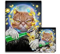 Puzzle 1000 Pieces Jigsaw Astronaut Orange Cat Difficult Puzzles for Adults Challenging Brain Teaser for Teenagers Family Game Night Fun 1000 PCS(38x26cm)