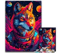 Puzzle 1000 Pieces Jigsaw Astronaut Wolf SpacePuzzles for Adults Educational Activity for Cognitive Skills Cognitive Skill Improvement 1000 PCS(75x50cm)