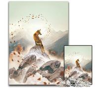 Puzzle 1000 Pieces Jigsaw Autumnal Fox Difficult Puzzles for Adults Challenging DIY Brain Teaser Perfect Family Game Or Decorative Gift 1000 PCS(38x26cm)