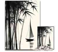 Puzzle 1000 Pieces Jigsaw Bamboo Boat Peaceful Water Puzzles for Adults for Parents Lovers Friends Age 1000 PCS(38x26cm)