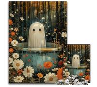 Puzzle 1000 Pieces Jigsaw Bathtube Ghost Floral Puzzles for Adults for Parents Lovers Friends Age 1000 PCS(75x50cm)