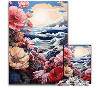 Puzzle 1000 Pieces Jigsaw Beach Flowers Difficult Puzzles for Adults Challenging DIY Brain Teaser Perfect Family Game Or Decorative Gift 1000 PCS(38x26cm)