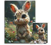 Puzzle 1000 Pieces Jigsaw Beautiful Bunny Cartoon Difficult Puzzles for Adults Challenging Brain Teaser for Teenagers Family Game Night Fun 1000 PCS(75x50cm)