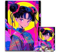 Puzzle 1000 Pieces Jigsaw Beautiful Geisha Anime Difficult Puzzles for Adults Challenging DIY Brain Teaser Perfect Family Game Or Decorative Gift 1000 PCS(38x26cm)