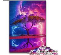 Puzzle 1000 Pieces Jigsaw Beautiful Tree of Life Made of Wood, Ideal for Home & Office Decor, for Birthday 50x75cm Birthday Party for Men Women