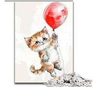 Puzzle 1000 Pieces Jigsaw Beautiful Watercolor Cat Jigsaw Puzzle Made of cardboard, for Parents, Lovers, Friends - Age 并不想+ 1000pcs(26x38cm)