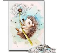 Puzzle 1000 Pieces Jigsaw Beautiful Watercolor Hedgehogs Jigsaw Puzzles Made of cardboard,Family Fun Craft, Perfect for Birthdays, Holidays 1000pcs(26x38cm)