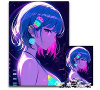 Puzzle 1000 Pieces Jigsaw Beautiful Woman Anime Difficult Puzzles for Adults Challenging DIY Brain Teaser Perfect Family Game Or Decorative Gift 1000 PCS(38x26cm)