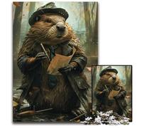 Puzzle 1000 Pieces Jigsaw Beaver Detective Wildlife Wooden Jigsaw Puzzles for Adults Perfect for Teenagers & Collectors Ideal Home Decor & Travel Gift 1000 PCS(75x50cm)