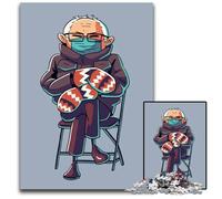 Puzzle 1000 Pieces Jigsaw Bernie Sanders Meme Difficult Puzzles for Adults Challenging Brain Teaser for Teenagers Family Game Night Fun 1000 PCS(75x50cm)