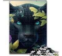 Puzzle 1000 Pieces Jigsaw Black Leopard 1000Pc Adults Jigsaw Puzzle, Ideal for Office, Bedroom, Living Room Decor (Szie 50x75 cm)