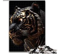Puzzle 1000 Pieces Jigsaw Black Tiger Gold Livery Jigsaw Puzzles Made of cardboard, Challenging Brain Teaser for Teenagers, Family Fun Interactive Game 1000pcs(26x38cm)