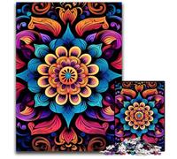 Puzzle 1000 Pieces Jigsaw Blooming Mandalas Jigsaw Puzzles for Adults Perfect for Halloween, Christmas, Birthday Gift 26X38CM/10.23x14.96inch