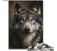 Puzzle 1000 Pieces Jigsaw Blue Eyed Wolf Jigsaw for Teenagers, Couples, And Friends for Birthdays, Christmas (size 50x75cm)