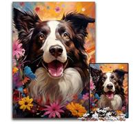 Puzzle 1000 Pieces Jigsaw Border Collie Jigsaw Puzzles for Adults for Home Decor, Brain Training 26X38CM/10.23x14.96inch