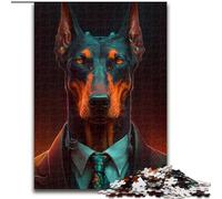 Puzzle 1000 Pieces Jigsaw Boss Doberman 1000Pc Adults Jigsaw Puzzle, Ideal for Office, Bedroom, Living Room Decor (Szie 50x75 cm)