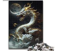 Puzzle 1000 Pieces Jigsaw Brave Dragon Wooden Jigsaw Challenging Brain Teaser for Teenagers, Family Game Night Fun size 50x75cm