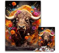 Puzzle 1000 Pieces Jigsaw Buffalo Puzzles for Adults Relax & Challenge, Colorful Home Decor Art, for Friends 26X38CM/10.23x14.96inch