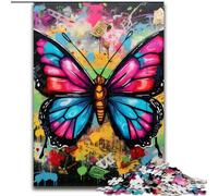 Puzzle 1000 Pieces Jigsaw Butterfly Art Graffiti Jigsaw Puzzles for Adults 1000 Piece Perfect for Family Fun on Birthdays, Christmas size : 38x26cm